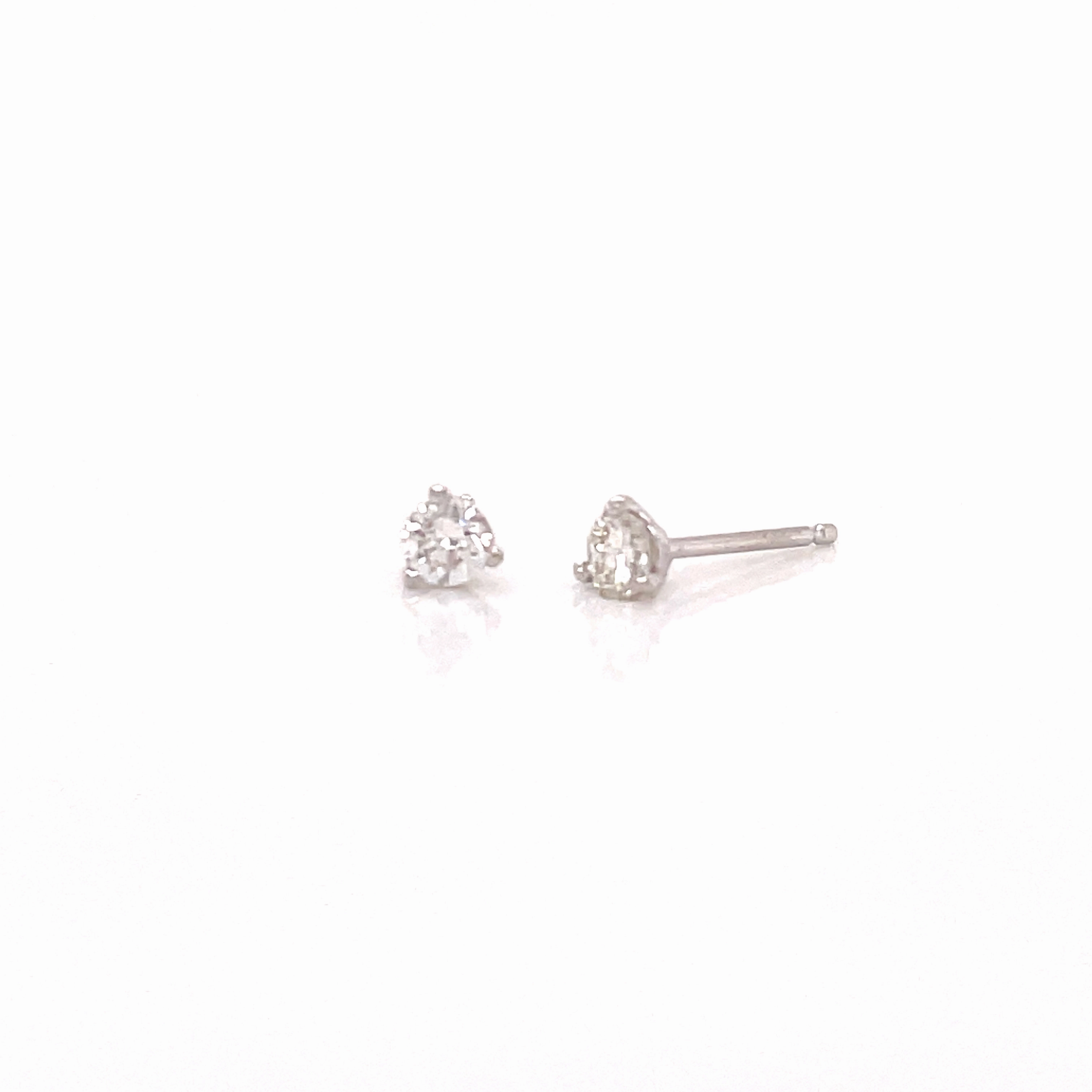 0.05cttw Round Diamond in Three Prong Martini Earrings Lustrous Ornament