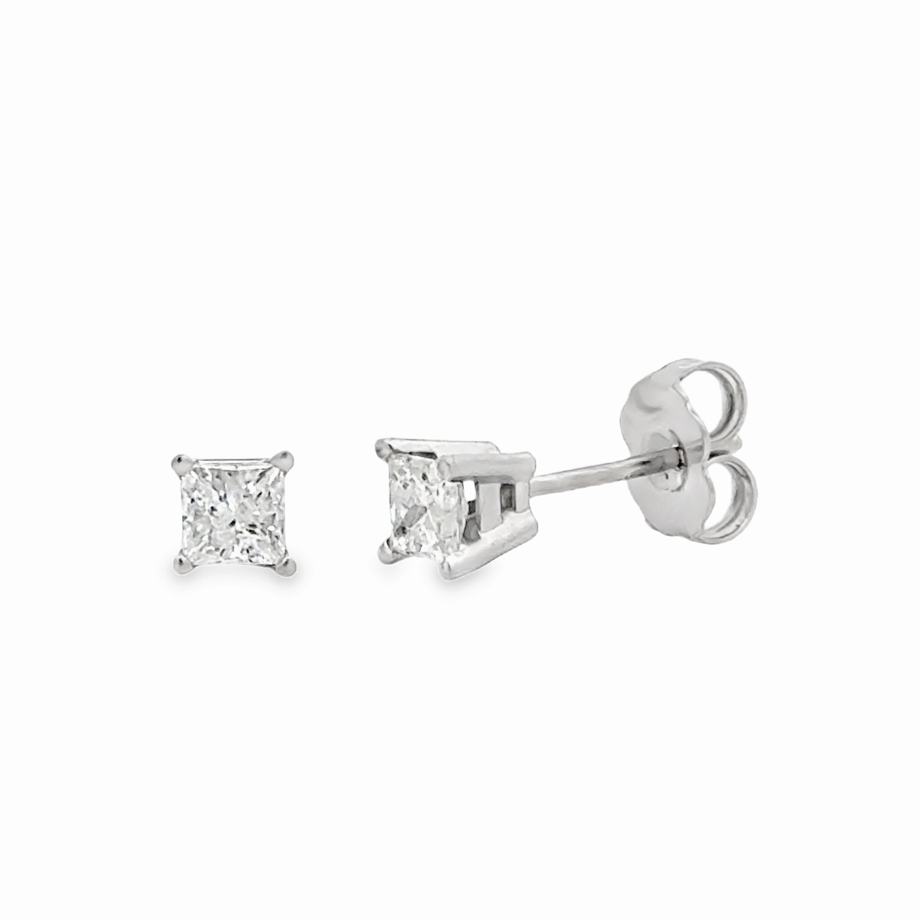 Business Decoration 0.5cttw Princess Diamonds in Basket Earrings