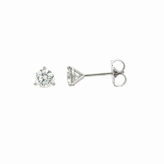 Minimalist Accessory 0.6cttw Round Diamonds in Three Prong Martini Earrings