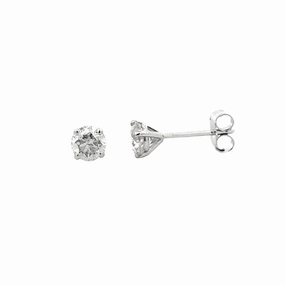 refined design Stunning Finish 0.87cttw Round Diamonds in Four Prong Martini Earrings
