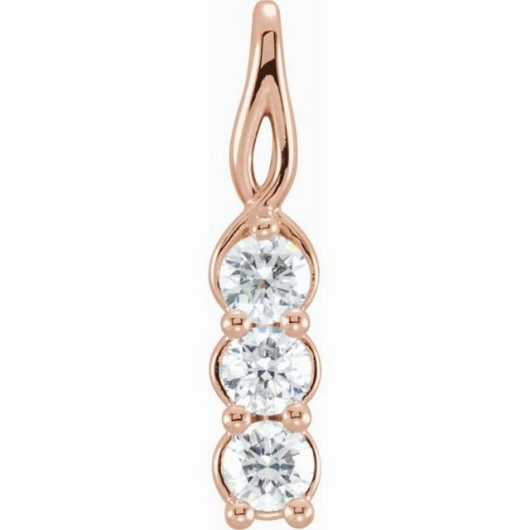 Exclusive Appeal 14K Rose 1/4 CTW Natural Diamond Three-Stone Pendant