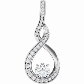 Festival Present Winter Gift 14K White 3/8 CTW Lab-Grown Diamond Pendant