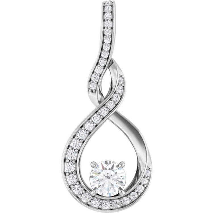 Festival Present Winter Gift 14K White 3/8 CTW Lab-Grown Diamond Pendant