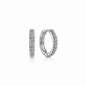 Heart-Shaped Jewelry Premium Accent 14K White Gold 10mm Round Diamond Huggies