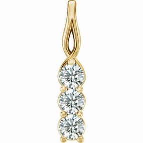 Popular Item 14K Yellow 1/3 CTW Natural Diamond Three-Stone Pendant