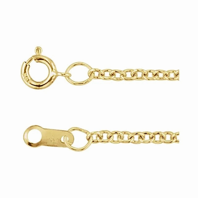 Elegant Piece Trendy Fashion 14K Yellow 1.5 mm Solid Cable  Chain - 16"