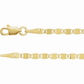 Expressive Style Glam Set 14K Yellow 2.7 mm Mirror Link Chain - 16"