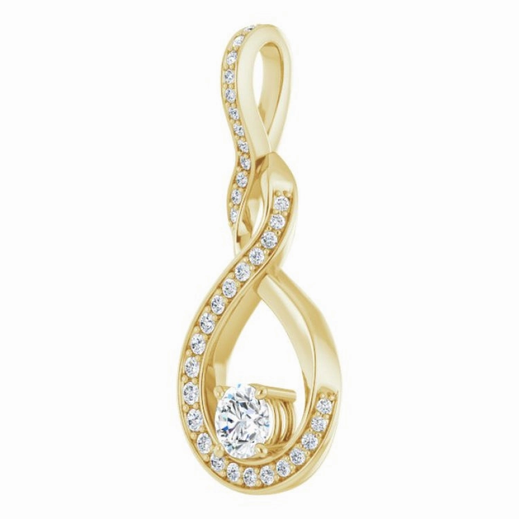 14K Yellow 3/8 CTW Natural Diamond Pendant Fashion Jewelry