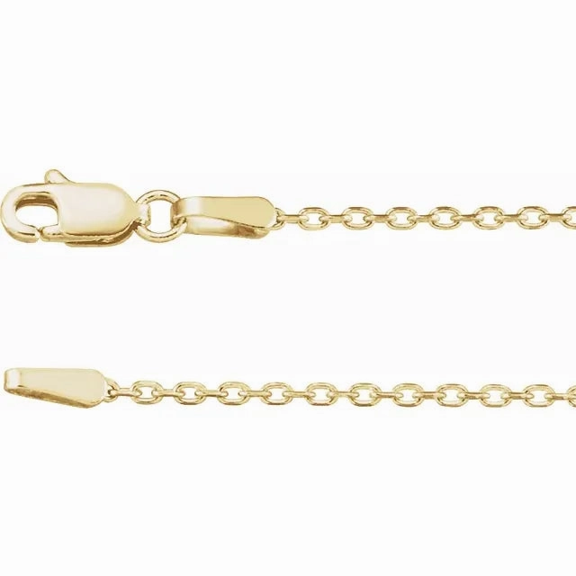 14K Yellow Gold 1.4mm Diamond Cut Cable Chain - 16" Chain Signature Flair