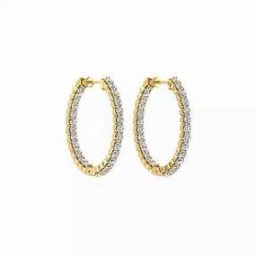 Geometric Ornament 14K Yellow Gold 25mm Fashion Earrings