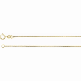 14K Yellow Gold .75 mm Solid Box Chain  - 18" Golden Accent Premium Quality