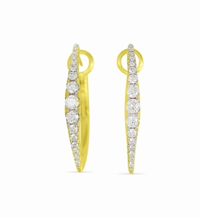 14K Yellow Gold Diamond Hoop Earrings Seasonal Item Tiny Accessory