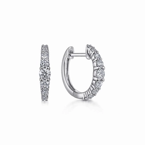 14kw 13mm Classic Diamond Huggie Earrings Decorative Jewelry