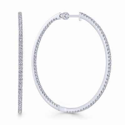 14kw Diamond Inside Out Large Hoop Earrings (3.07cttw) Safe Item