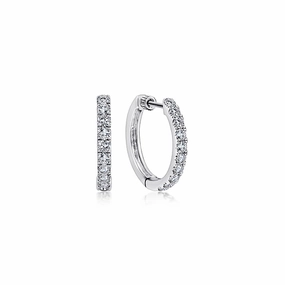 Futuristic Accent 14kw Tiger Claw Set Diamond 15mm Round Huggie Earrings (0.97cttw)