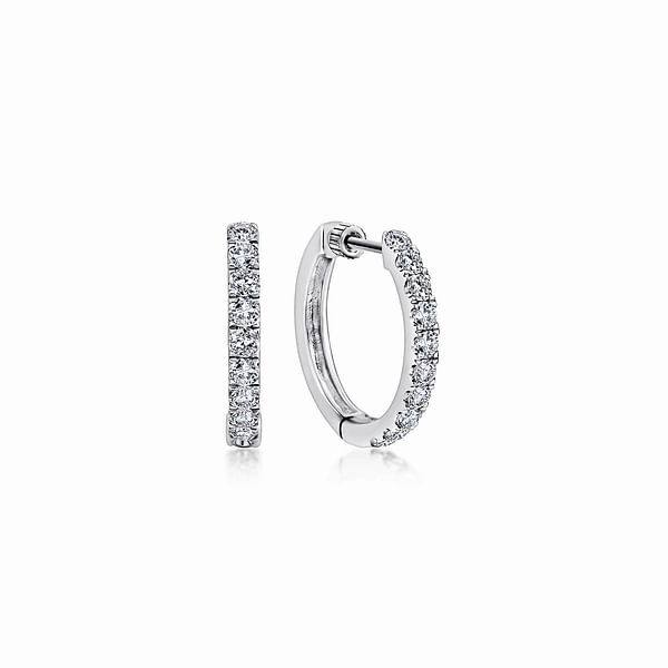 Futuristic Accent 14kw Tiger Claw Set Diamond 15mm Round Huggie Earrings (0.97cttw)