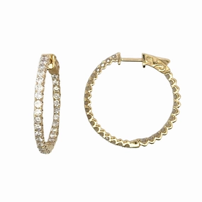 14ky Medium Hoop Diamond Earrings (1.51cttw ) Office Jewelry Charming Item