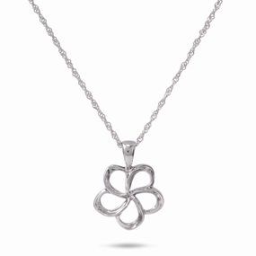 18" Plumeria Pendant with Chain in Sterling Silver - 15mm Custom Jewelry Cool Style
