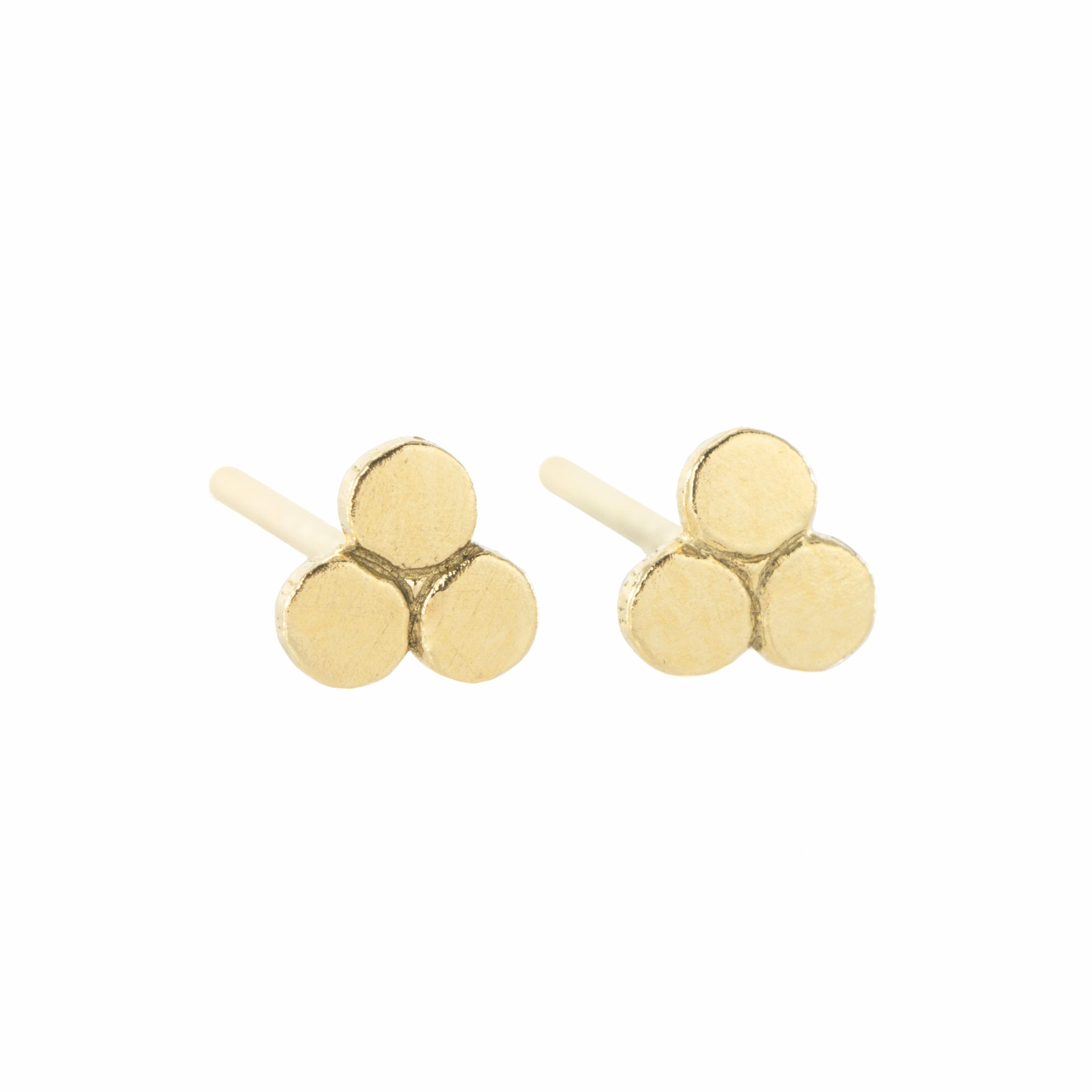 18k Triple Tiny Golden Dot Studs - 18k Gold Exclusive Detail
