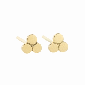 18k Triple Tiny Golden Dot Studs - 18k Gold Exclusive Detail
