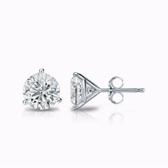 Stunning Accessory 1.02cttw Round Diamonds in Three Prong Martini Earrings