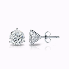 Oversized Accessory 1.02cttw Round Diamonds in Three Prong Martini Earrings