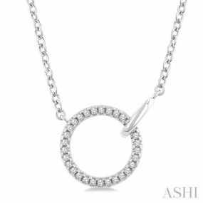 1/10 Ctw Single Cut Diamond Interlocked Circle Fashion Petite Pendant With Chain in 10K White Gold High-Quality Item Lovely Ornament