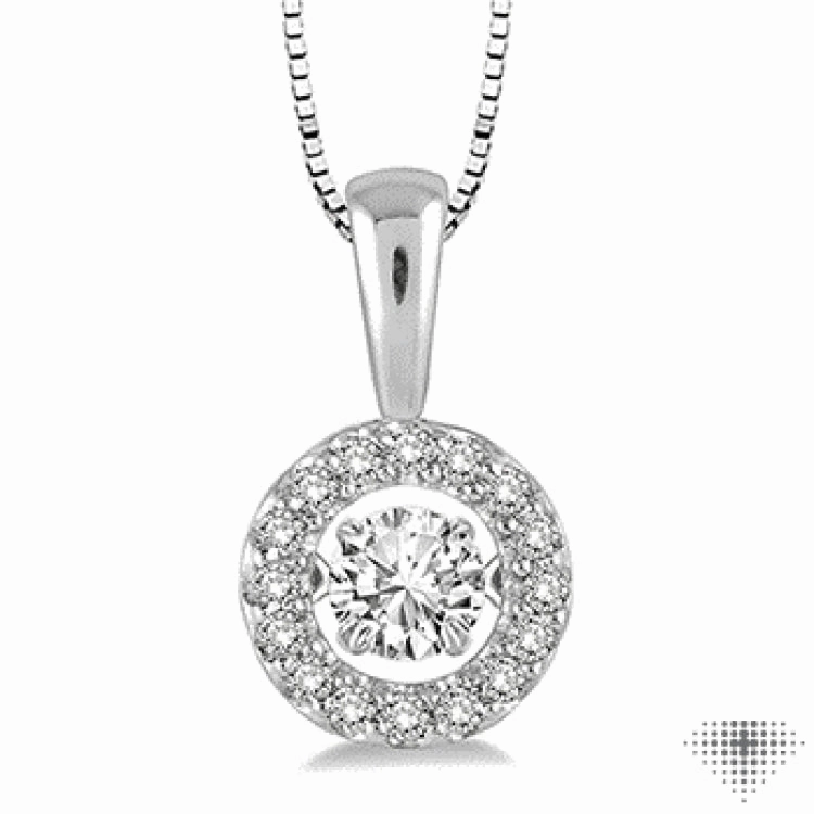 Busy Life 1/3 Ctw Diamond Emotion Pendant in 14K White Gold with Chain