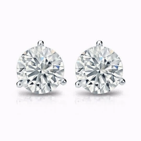 Big Jewelry Iridescent Trinket 1.3cttw Round Diamonds in Three Prong Martini Earrings