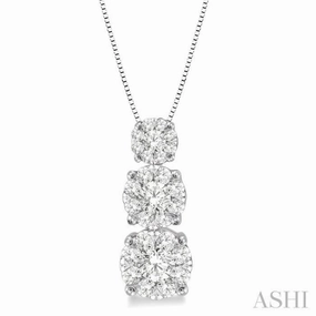 1/4 Ctw Diamond Lovebright Pendant in 14K White Gold with Chain Romantic Event