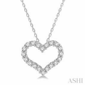 1/4 Ctw Heart Shape Round Cut Diamond Pendant With Chain in 14K White Gold Budget-Friendly Style Adventure Style