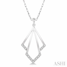 1/5 Ctw Diamond Fashion Pendant in 14K White Gold with Chain Soft Accent Fashionable Design