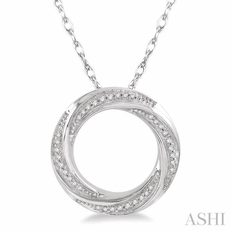 1/6 Ctw Open Center Whirlwind Diamond Fashion Pendant in 10K White Gold with chain Seasonal Style