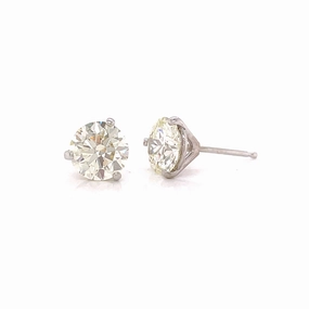 Ornate Accessory Sophisticated Decor 1.81cttw Round Diamond in Three Prong Martini Earrings