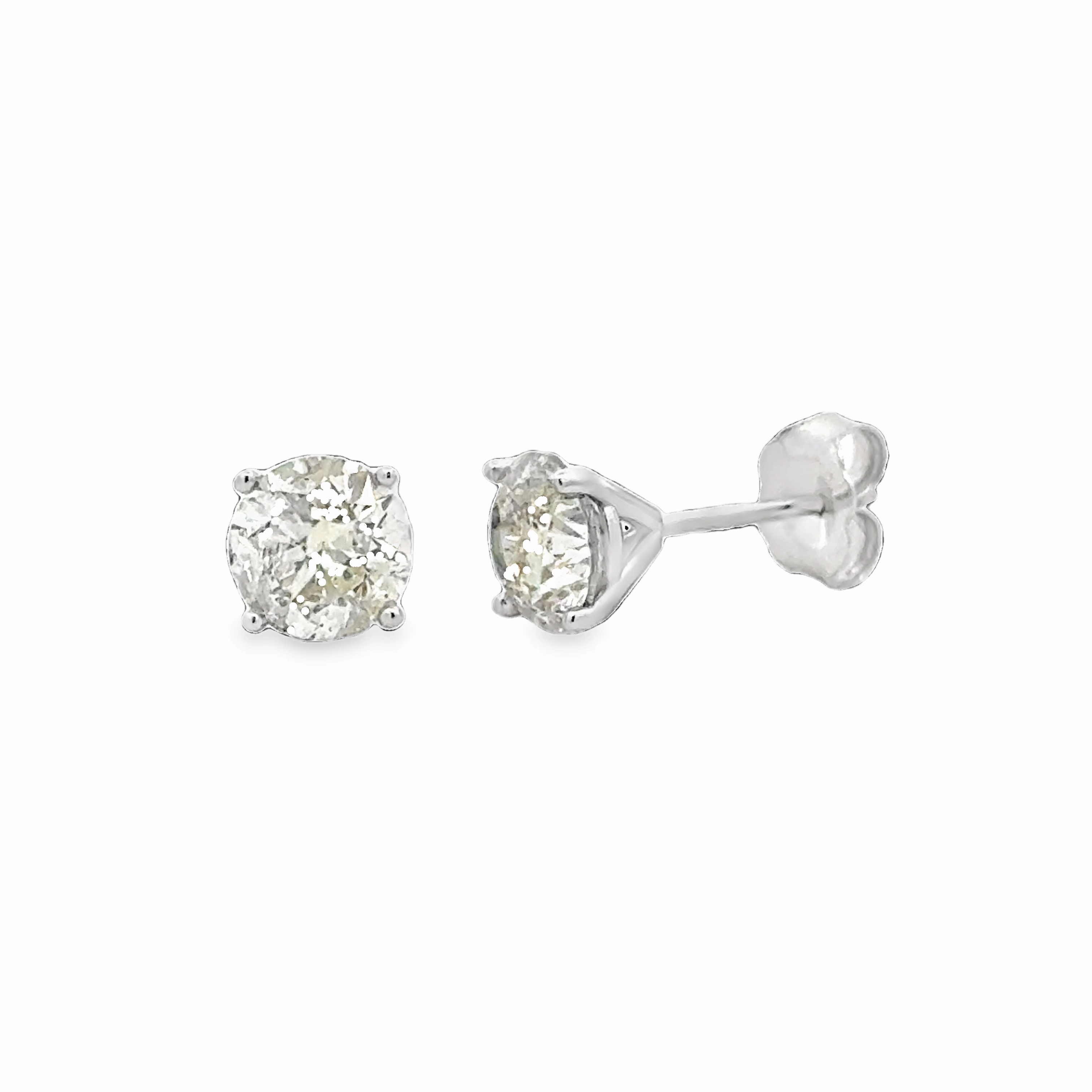 Glittering Ornament 2.03cttw Round Diamonds in Four Prong Martini Earrings
