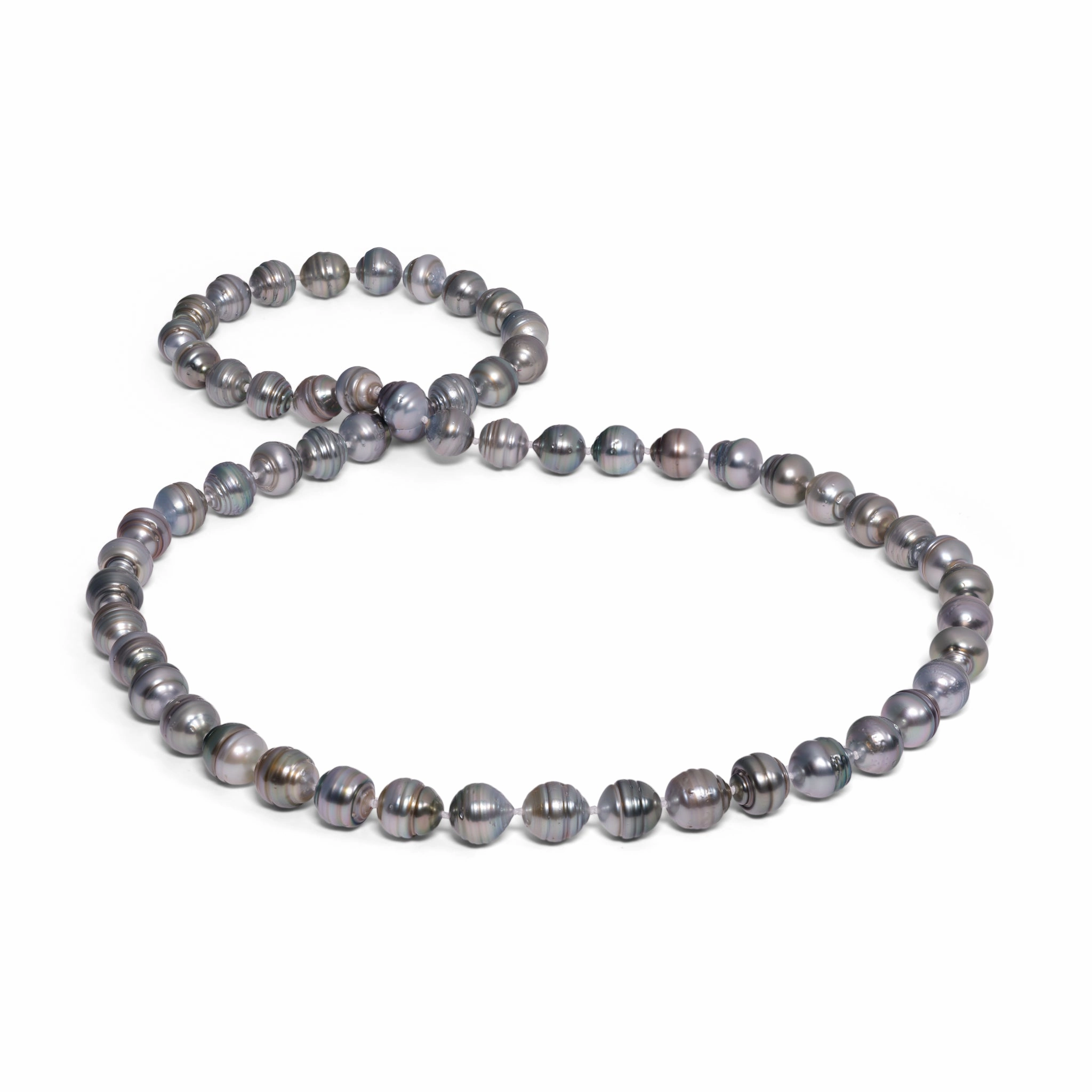 Party Present 30" Circle Tahitian Black Pearl Strand - 10-12mm
