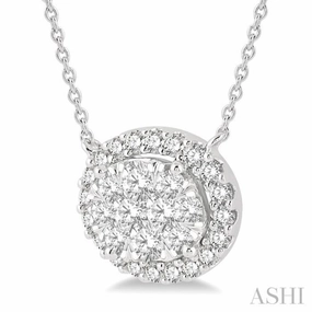 3/4 Ctw Oval Shape Round Cut Diamond Lovebright Pendant With Chain in 14K White Gold Seasonal Update Creative Soul
