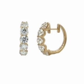 High-Quality Finish Simple Product 3 carat total weight Diamond Hoop Earrings
