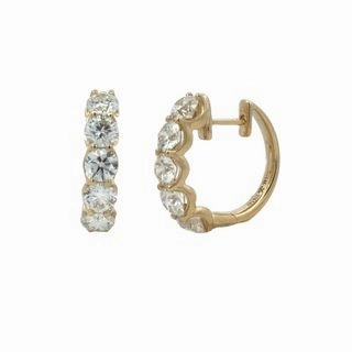 3 carat total weight Diamond Hoop Earrings Simple Aesthetic Large Ornament