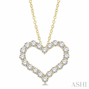 3 Ctw Heart Shape Round Cut Diamond Pendant With Chain in 14K Yellow Gold Value Piece graduation party