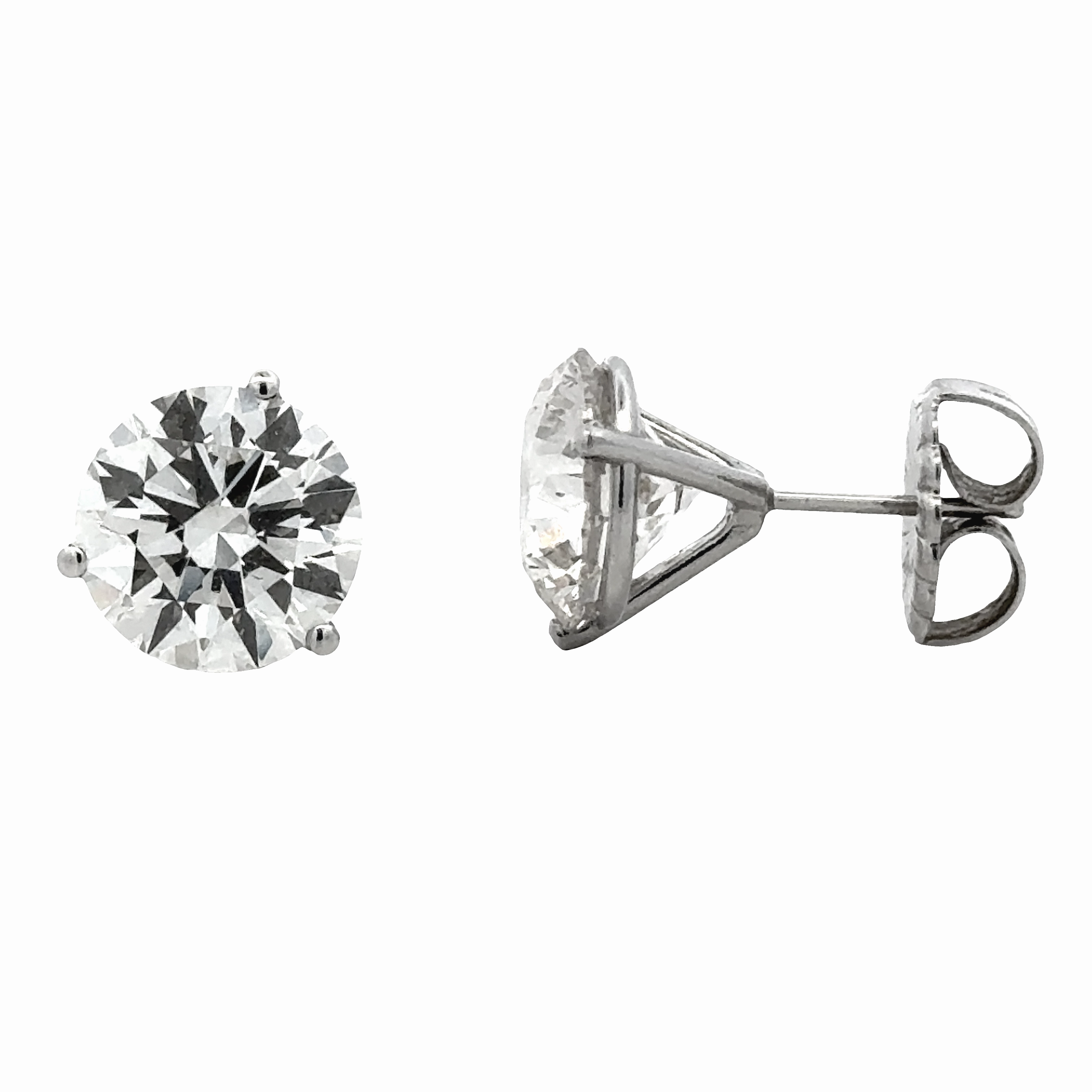 Gorgeous style 8.09cttw Round Diamond in Three Prong Martini Earrings