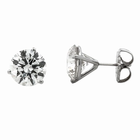 Gorgeous style 8.09cttw Round Diamond in Three Prong Martini Earrings