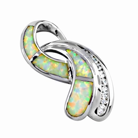 925 Silver Pendant with Inlay Cubic Zirconia - Adorable CZ Silver Pendant Winter Accent Refined Accent