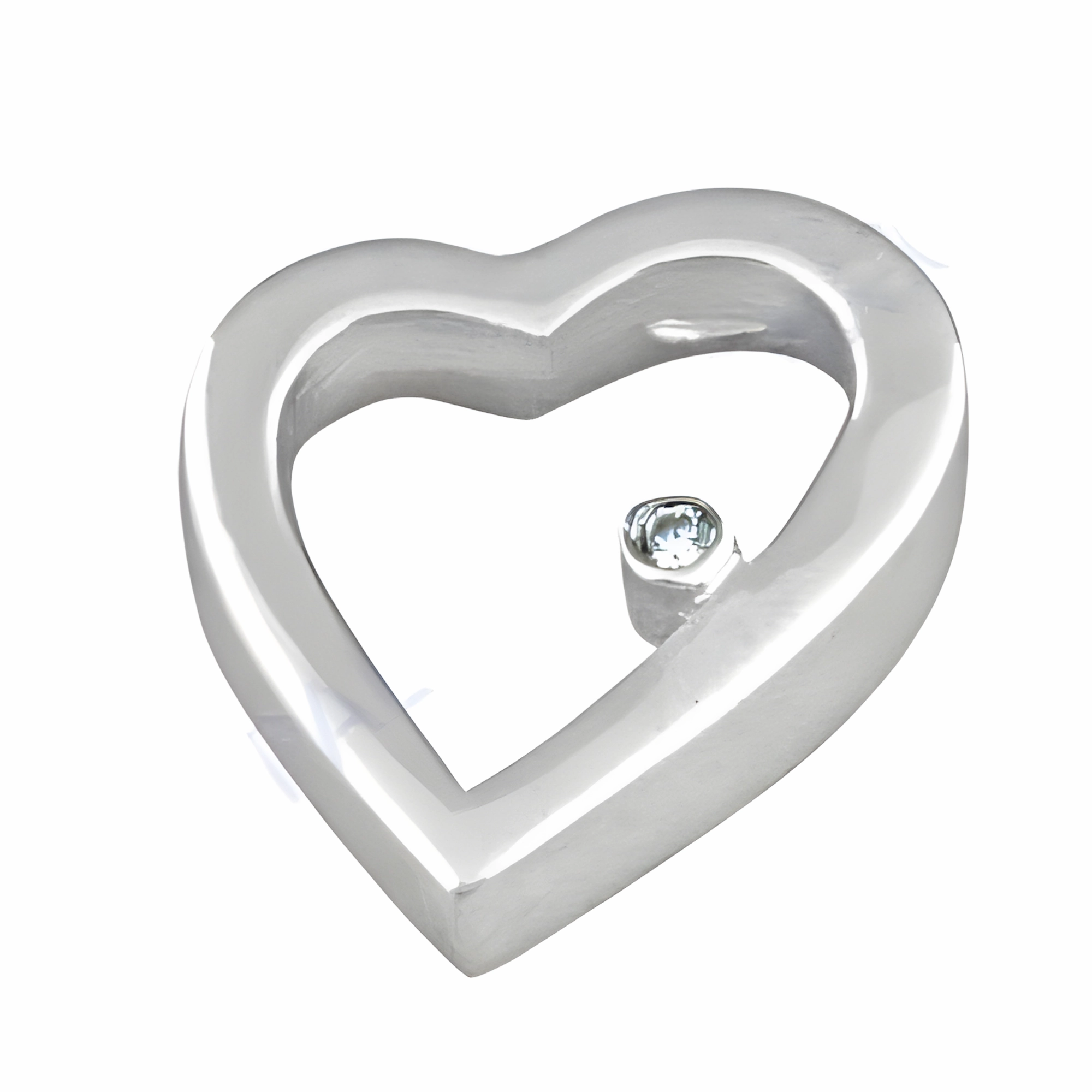 925 Sterling Silver Romantic Heart Style Cubic Zirconia Pendant Jewelry Amazing Style