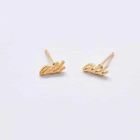 Luxurious Adornment Big Ornament ??ATL?? Gold Dainty Stud Earrings