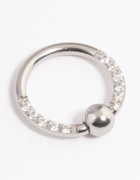 Day To Day Weekend Accent Surgical Steel Cubic Zirconia Captive Beaded Earrings