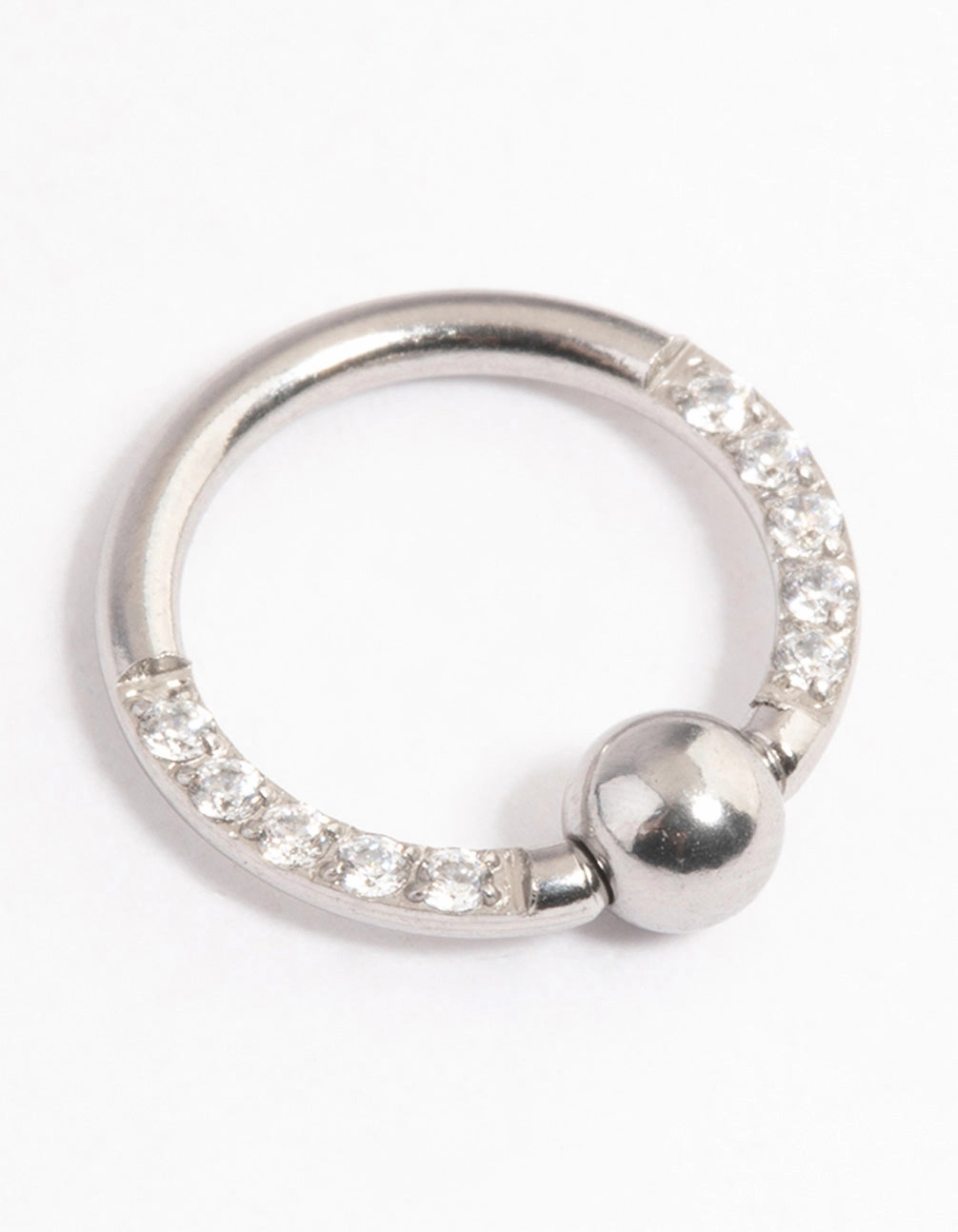 Day To Day Weekend Accent Surgical Steel Cubic Zirconia Captive Beaded Earrings