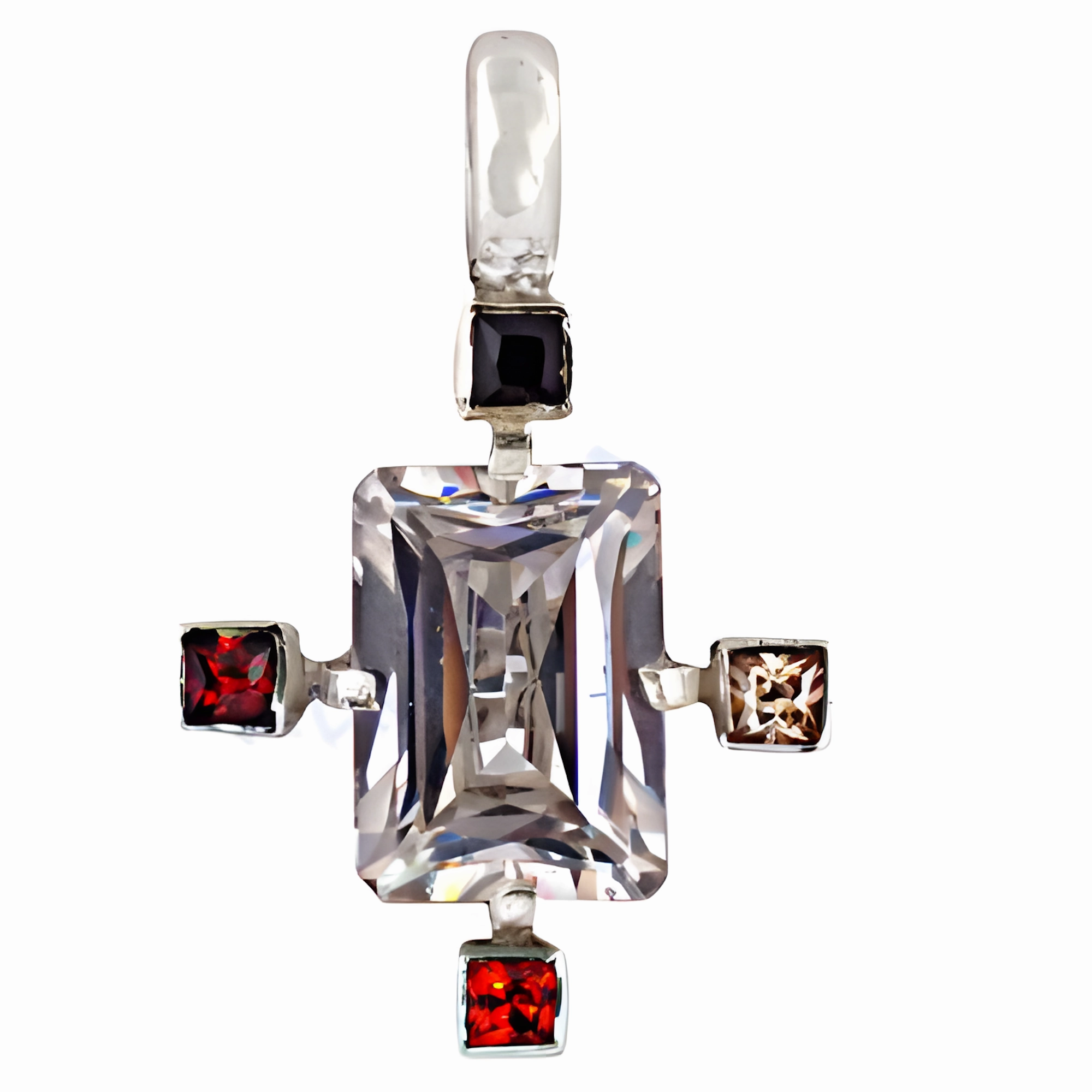 Affordable Multi-Color CZ Pendants in 925 Sterling Silver - Latest Collection Radiant Accent