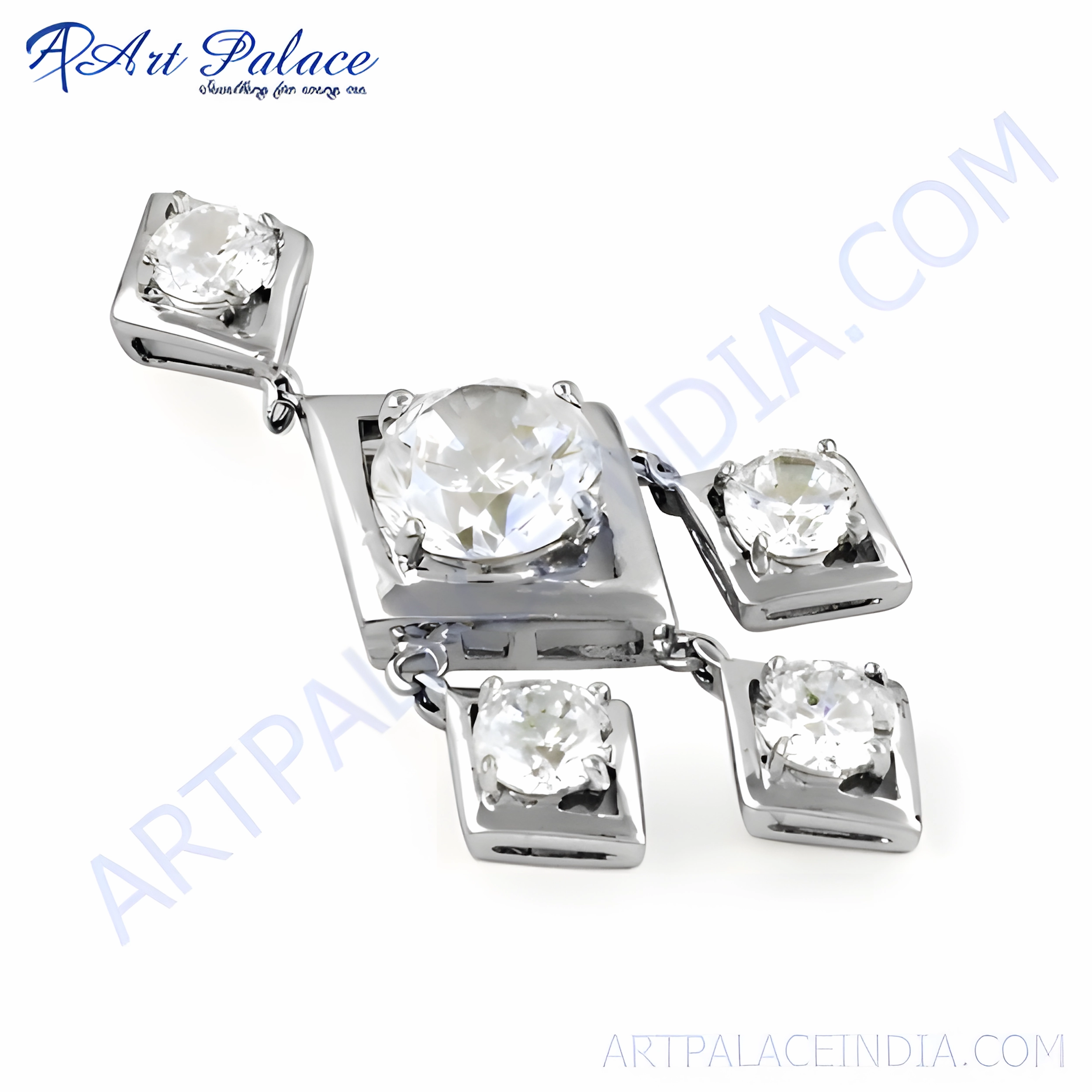 Latest Luxury Cubic Zirconia Gemstone 925 Silver Pendant - Shop Now Leisure Wear Exclusive Accessory