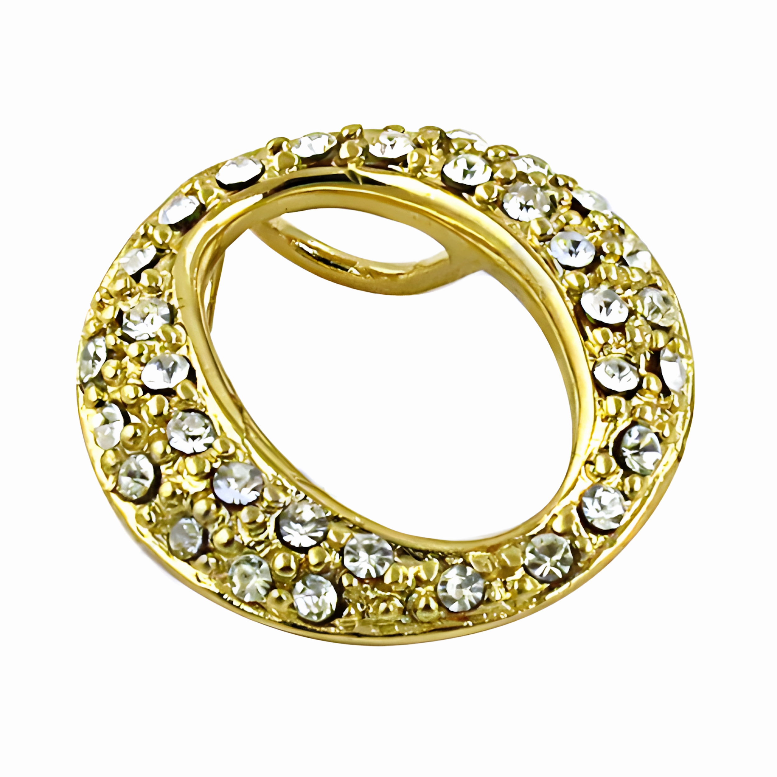 Contemporary piece Hooked Jewelry Designer CZ Gold Plated Silver Pendant - Elegant & Affordable Jewelry